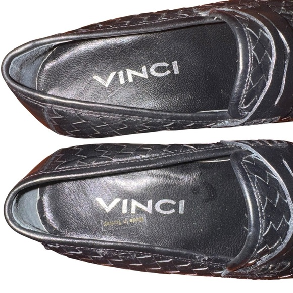 Men’s Vinci Black Woven Leather Loafers Slip-On Dress Shoes Size 39 (6-6.5) main image 9